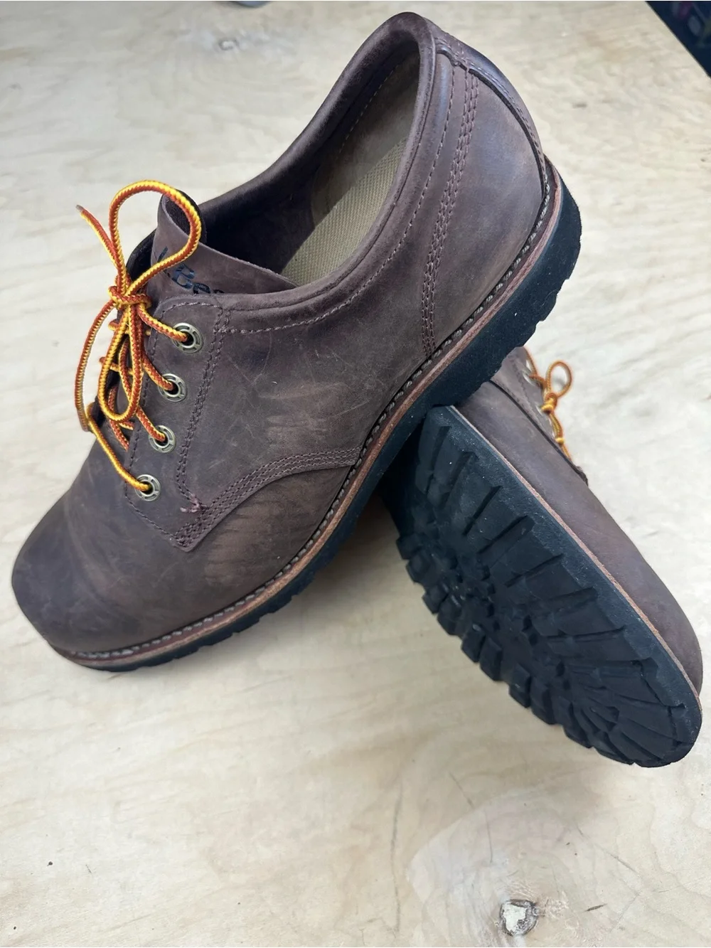 L.L. Bean Men's Brown Leather Work Oxford